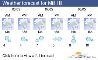 Weather forecast for Mill Hill
